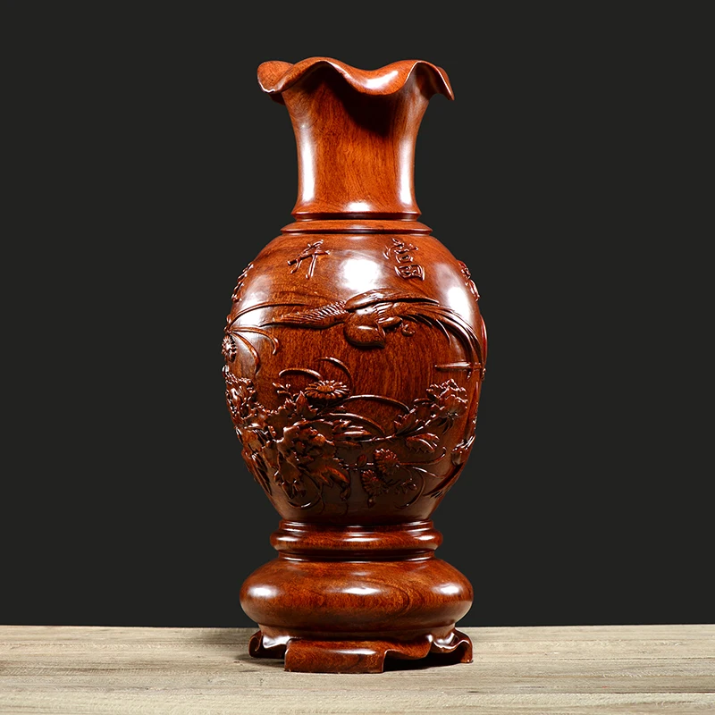 

2019 China feng shui sculture home decoration accessories for living room decor Wood statue estatua Mascot wooden sculpture chic