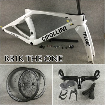 

Black logo White 3K MCipollini RB1K THE ONE carbon frames Handlebar Saddle Bottle cages 50mm carbon wheelset Novatec A271 hubs