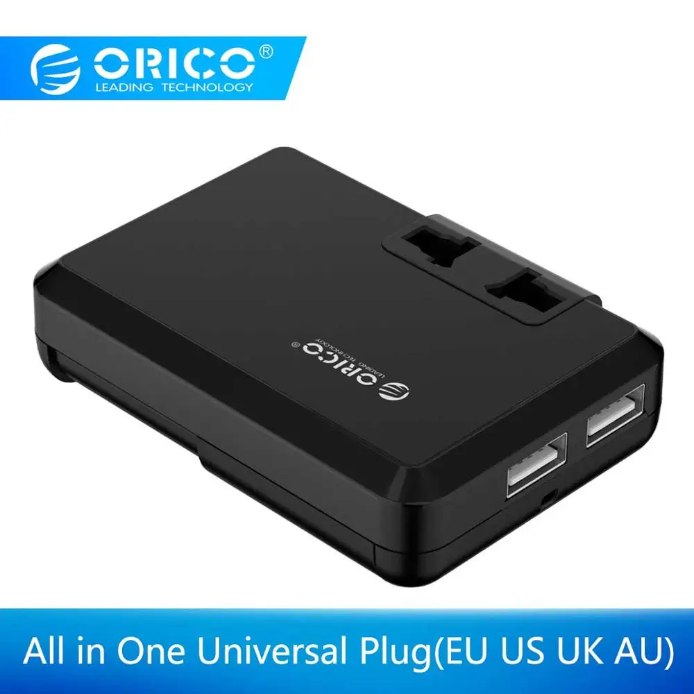 

ORICO All in One Universal International Plug Adapter USB Power Charger Converter EU UK US AU AC Power Charger With 2 USB Port