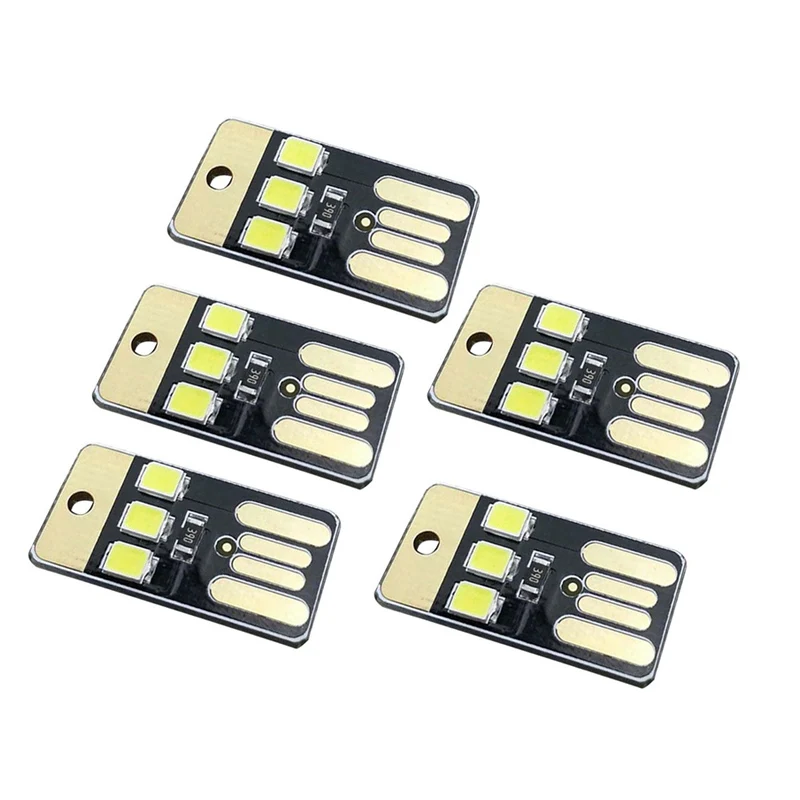 5 шт. ночник мини карманные карты USB Мощность светодиодный брелок ночь для чтения