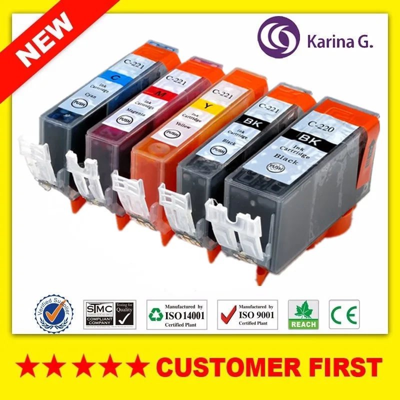 Совместимый с чернильным картриджем PGI220 CLI221 для Canon PIXMA IP3600 IP4600 IP4700 MX860 MX870 MP550 MP560