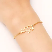 DOTIFI браслет из нержавеющей стали для женщин золотистого и серебристого цвета оригами слон Pulseira Feminina Lover's обручальные ювелирные изделия