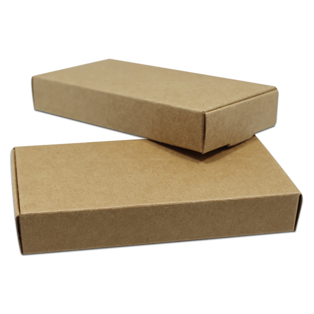 100pcs/ Lot Multi-sizes Kraft Paper Boxes Brown DIY Gift Package Box Foldable Papercard Boxes For Christmas Wedding Decoration