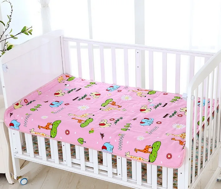Детский водонепроницаемый постельный коврик, детская мягкая простыня мочеприемник для новорожденных, коврик для игр, одеяло для ухода за ковром, Чистящая салфетка с рисунком, крутая 80*120 см - Цвет: pink