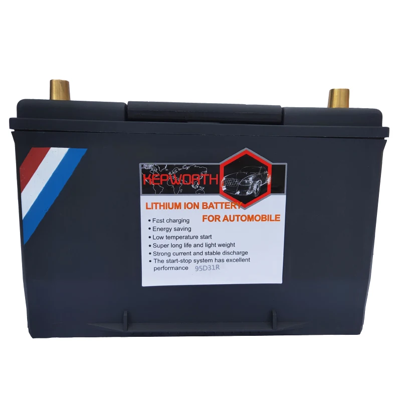 

95D31L/R Motor Car LiFePO4 battery Jump Starter 12V 100AH CCA1800A pack With BMS Voltage Protection Lithium Iron battery