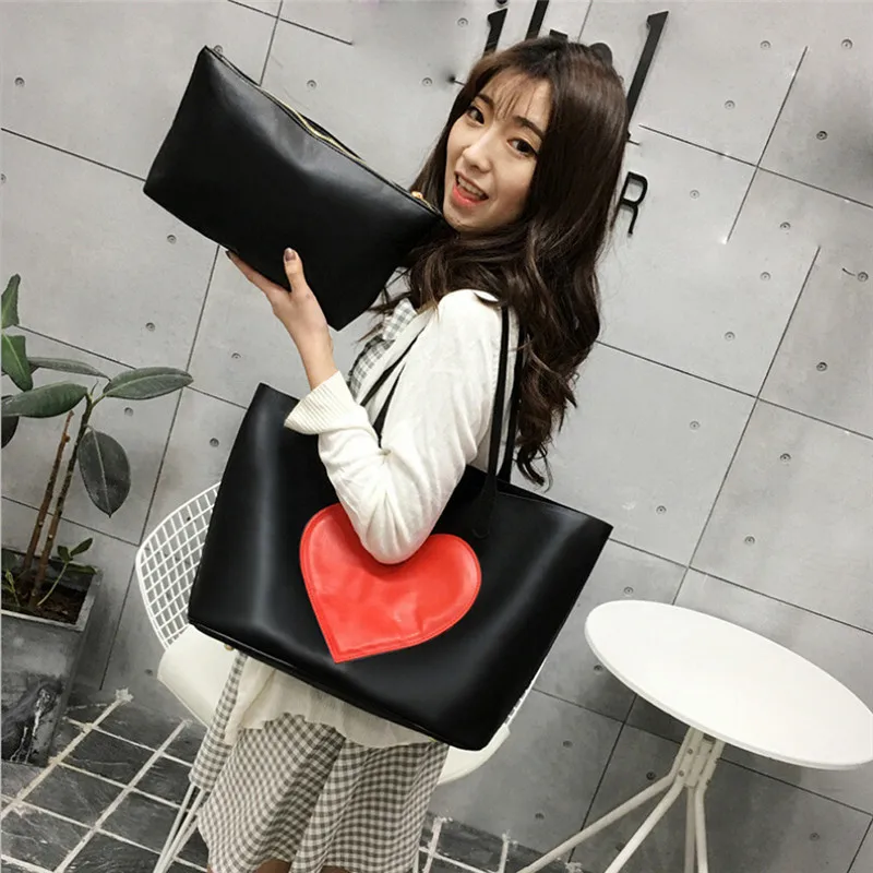 

OCARDIAN 2018 Famous Brand Bags Women Fashion Love Pattern Handbag Casual Heart Print Shoulder Bag Girl Beach Shopping Bag A 12