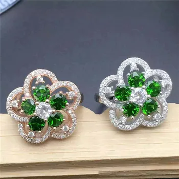 

KJJEAXCMY fine jewelry 925 pure silver natural transparent crystal ring for lady crystal inlaid plum flower jewelry fashion