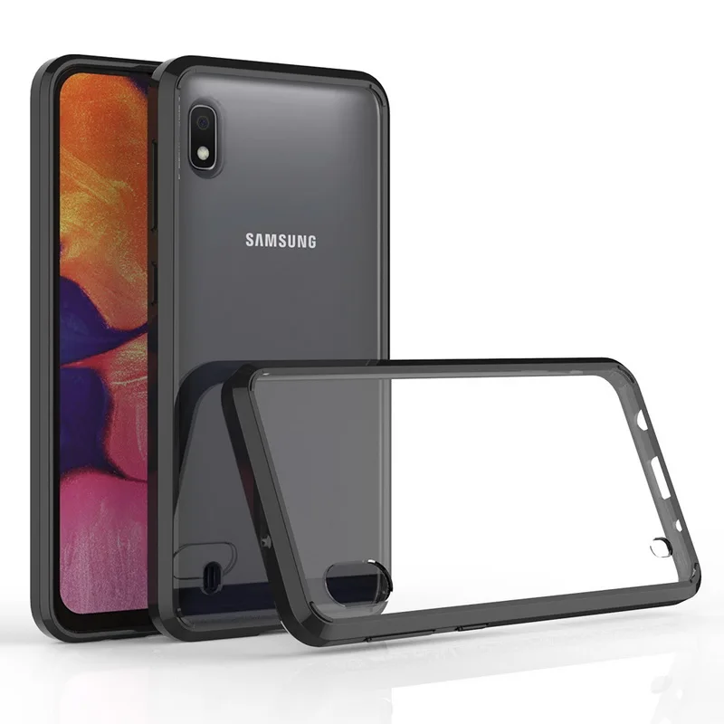 

for Samsung A10 Case Crystal Hybrid Bumper Clear Hard Acrylic Back Cover for Samsung Galaxy A10 Phone Cases Coque Capa A 10 A105