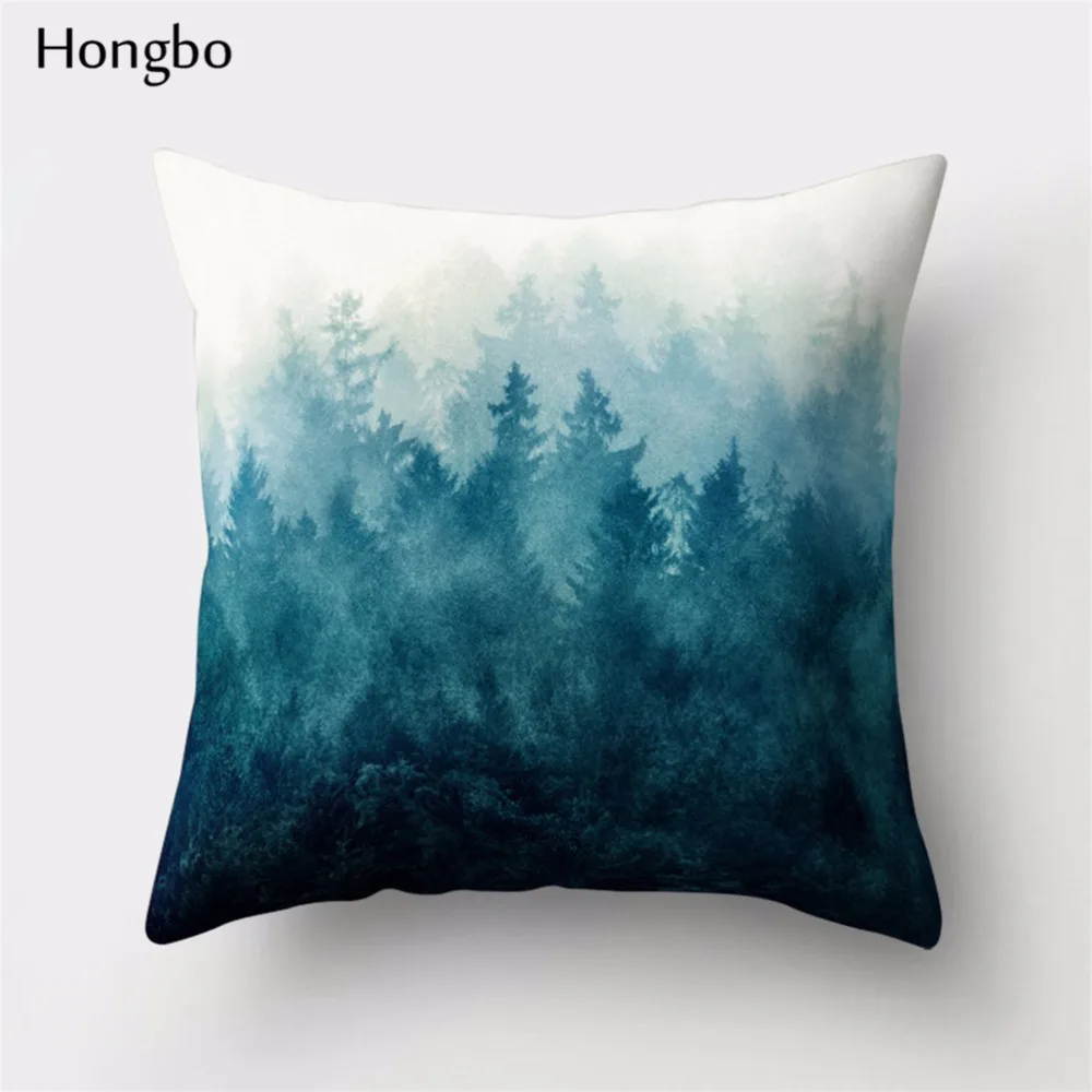 Чехол для подушки Hongbo, 1 шт., разноцветный, масляной, Лесной рисунок, горная волна, полиэстер, наволочка, чехол для дивана