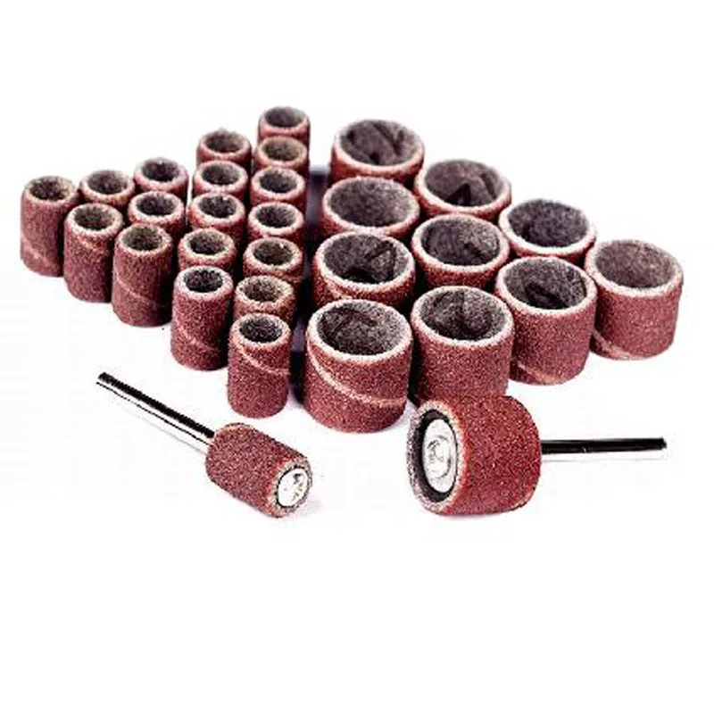 100Pcs Grit Drum Sanding Kit Bands Sleeves Mandrel Nuclear Wood Carving