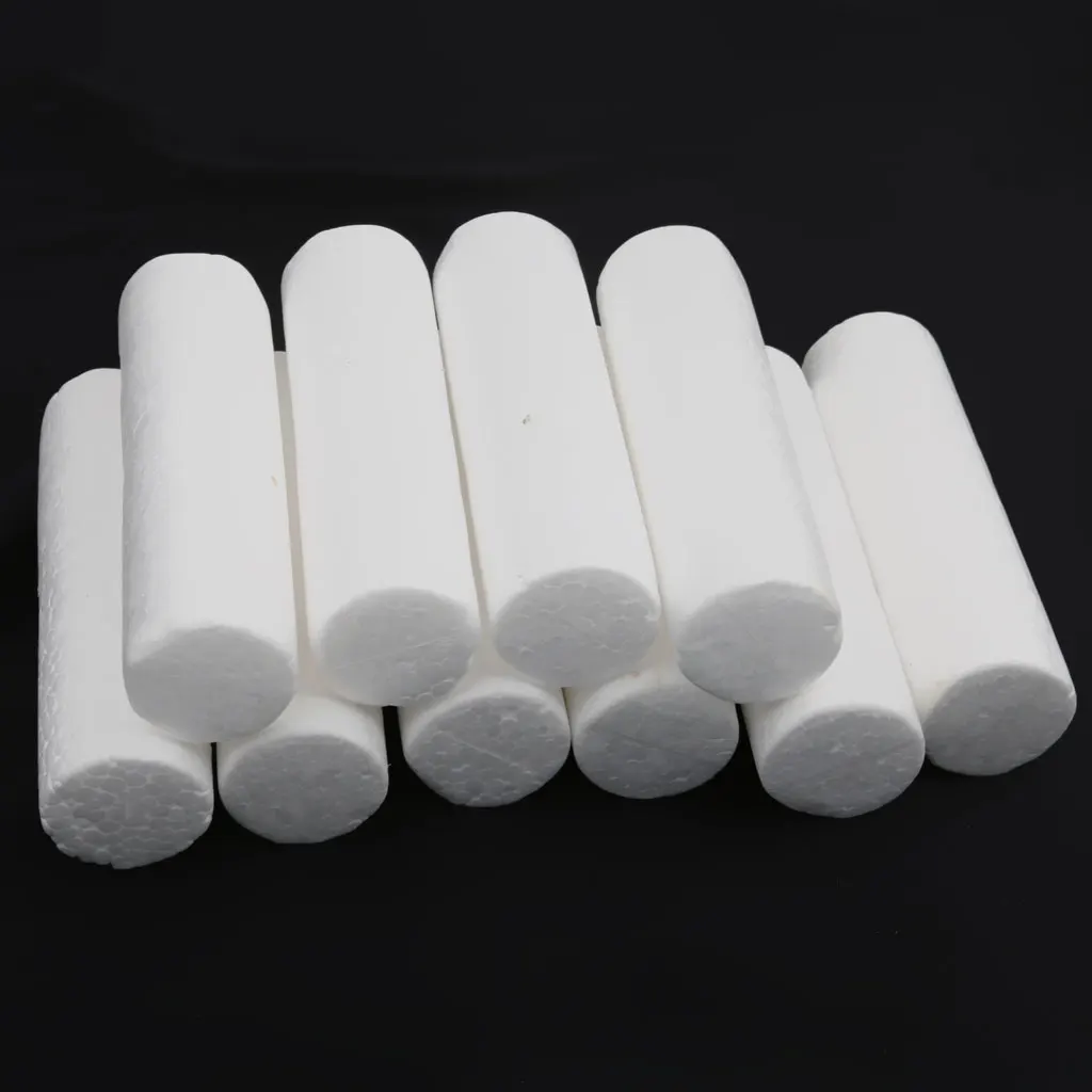 Lot of 12 1/" White Foam Cylinder Craft Supplies Fly Tying Material Multi Purpose
