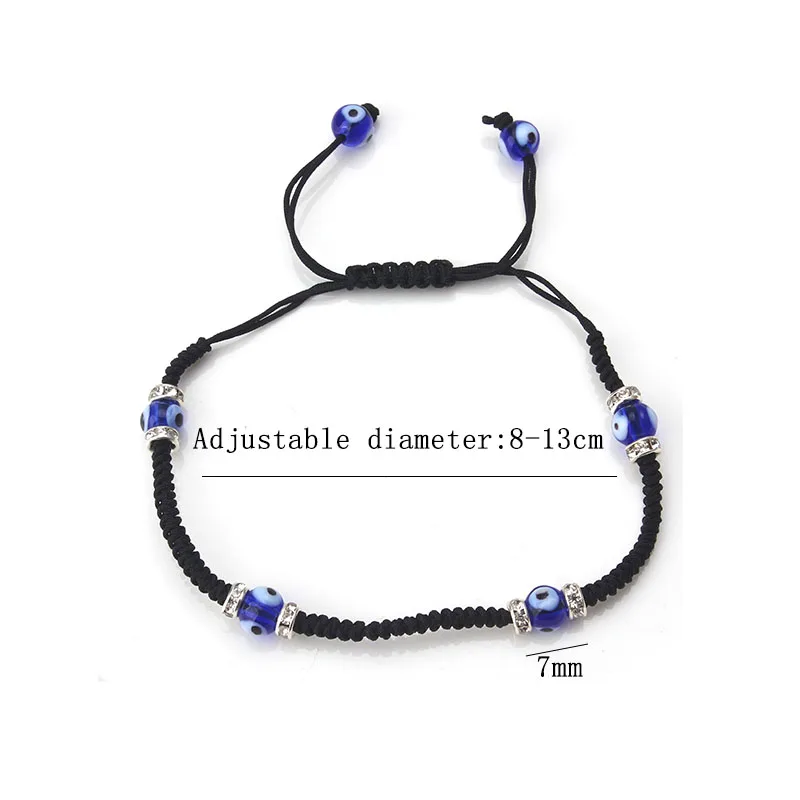 EVIL EYE 1pc Braided black bracelet round trendy evil eye charm bracelet for woman man birthday bracelet jewelry