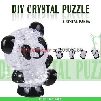 

Flash panda inserting puzzle blocks DIY plastic 3D three-dimensional crystal puzzle Home Furnishing furnishings