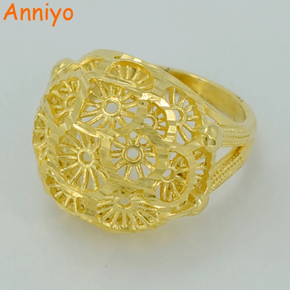 Anniyo женское кольцо золотого цвета и латуни эфиопская невеста обручальное кольцо украшения Африки/арабские кольца/Нигерия/Ближний Восток#015602