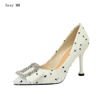 

Summer High Heels Women Pumps Stiletto Thin High Heel Shoes Pointed Toe Woman Party Wedding Shoes Kitten Heels Plus Size 34 - 40