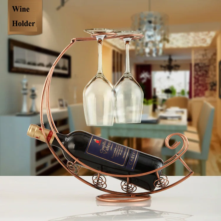 Fashion Creative Metal Wine Rack Hanging Wine Glass Holder Bar Stand  Bracket Display Stand Bracket Decor Wine Holders|Wine Racks| - AliExpress