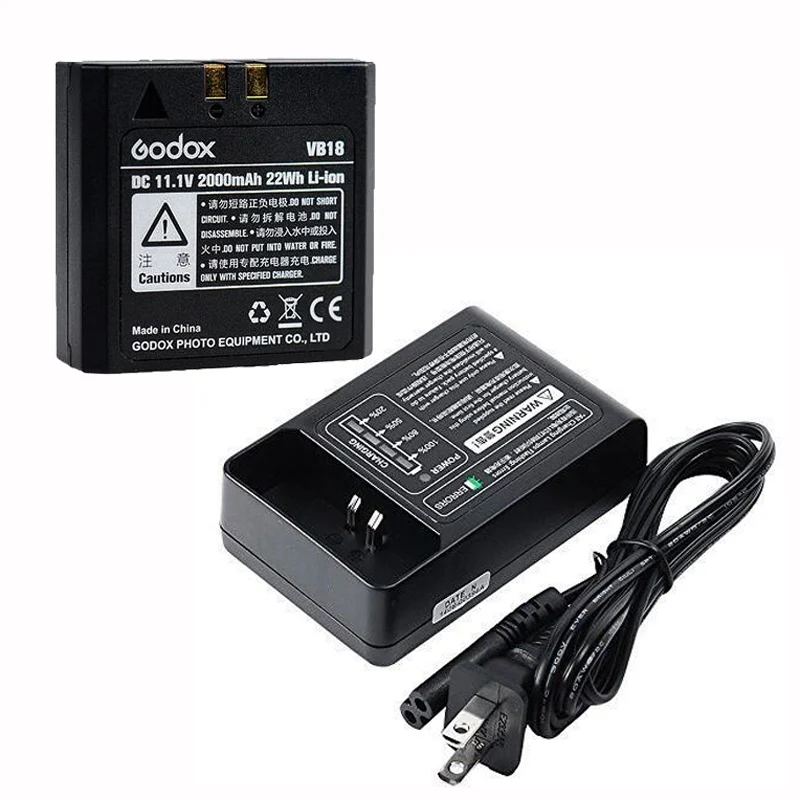 Godox VB18 2000 мАч запасной литий-ионный аккумулятор VC-18 зарядное устройство для светильник вспышки V850 V850II V860C/N V860II-C/N/S/O/F - Цвет: Battery add Charger