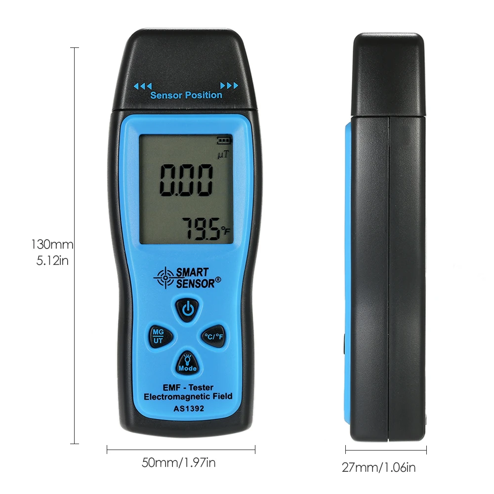 Умный датчик AS1392 EMF метр ручной Мини цифровой ЖК-дисплей EMF тест er электромагнитного поля детектор излучения метр Дозиметр тест