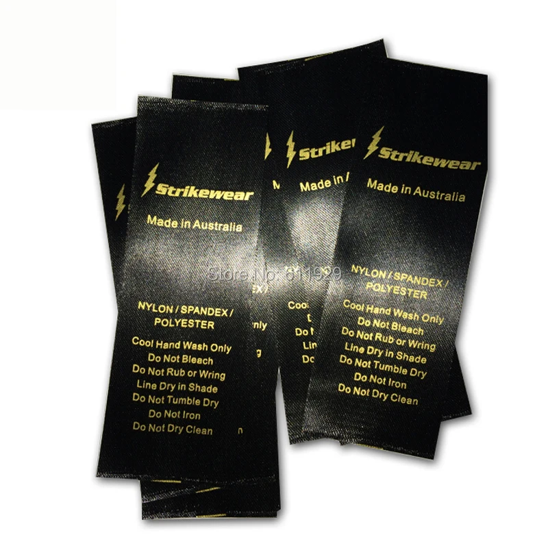

Free shipping custom clothing screen printing labels/garment care labels/clothing main labels/golden printed tags 3000 pcs a lot