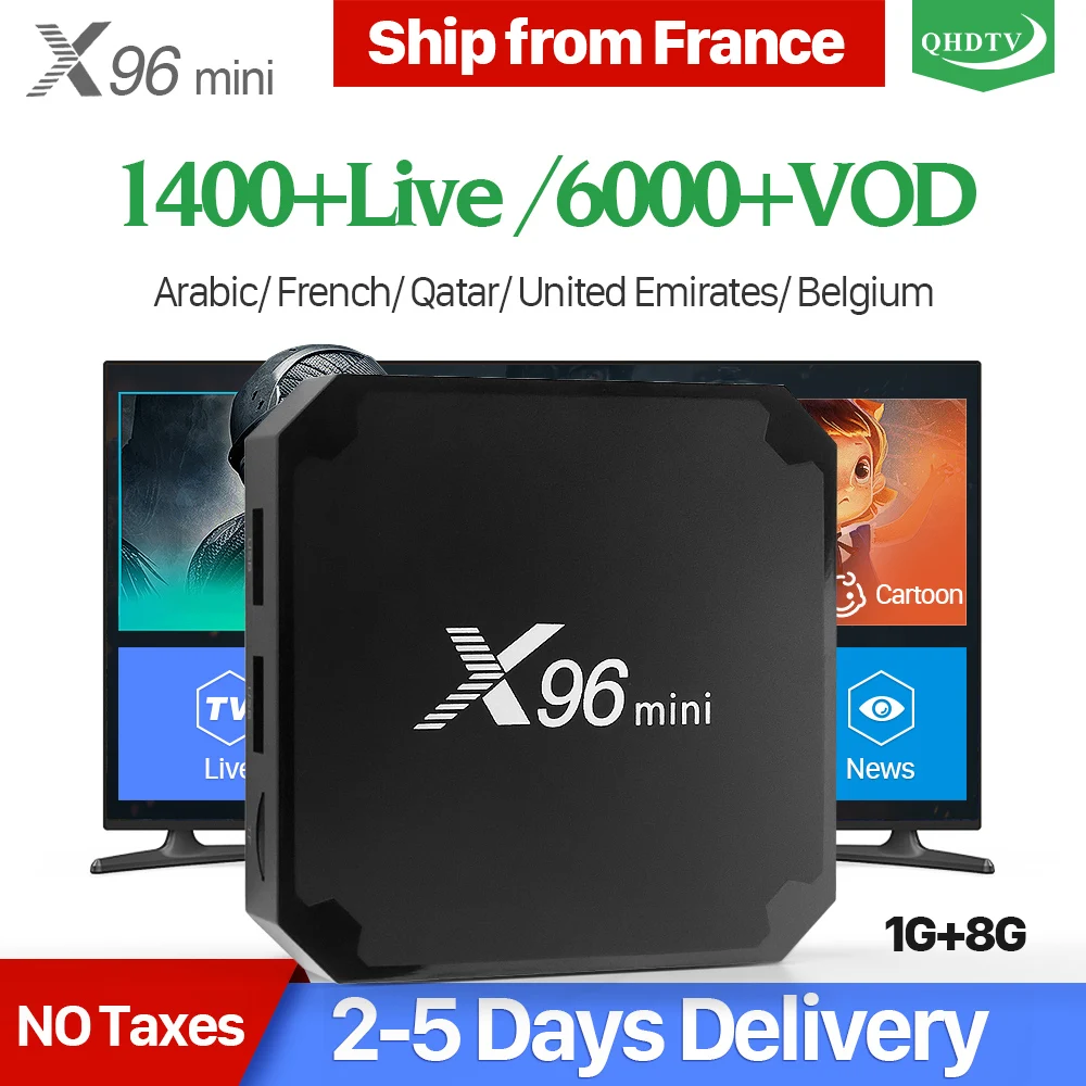 X96 Mini Arabic France IPTV 1 Year Subscription Android 7.1 1+8G QHDTV IP TV Netherlands Belgium Italy French Arabic IPTV Code  