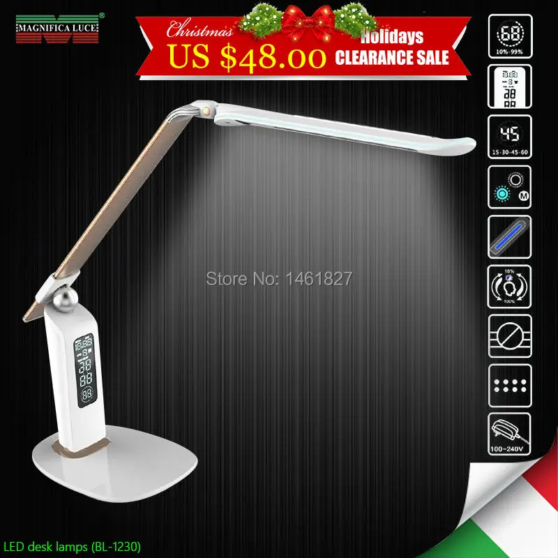 

2018 special LED desk lamp BL1230 Digital control of time and calendar , stepless dimming table lamp