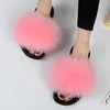 Women Summer Casual Fur Slippers Flat Non-slip Solid Real Fox hair Slides Large Size Slippers Free Shipping ► Photo 2/6