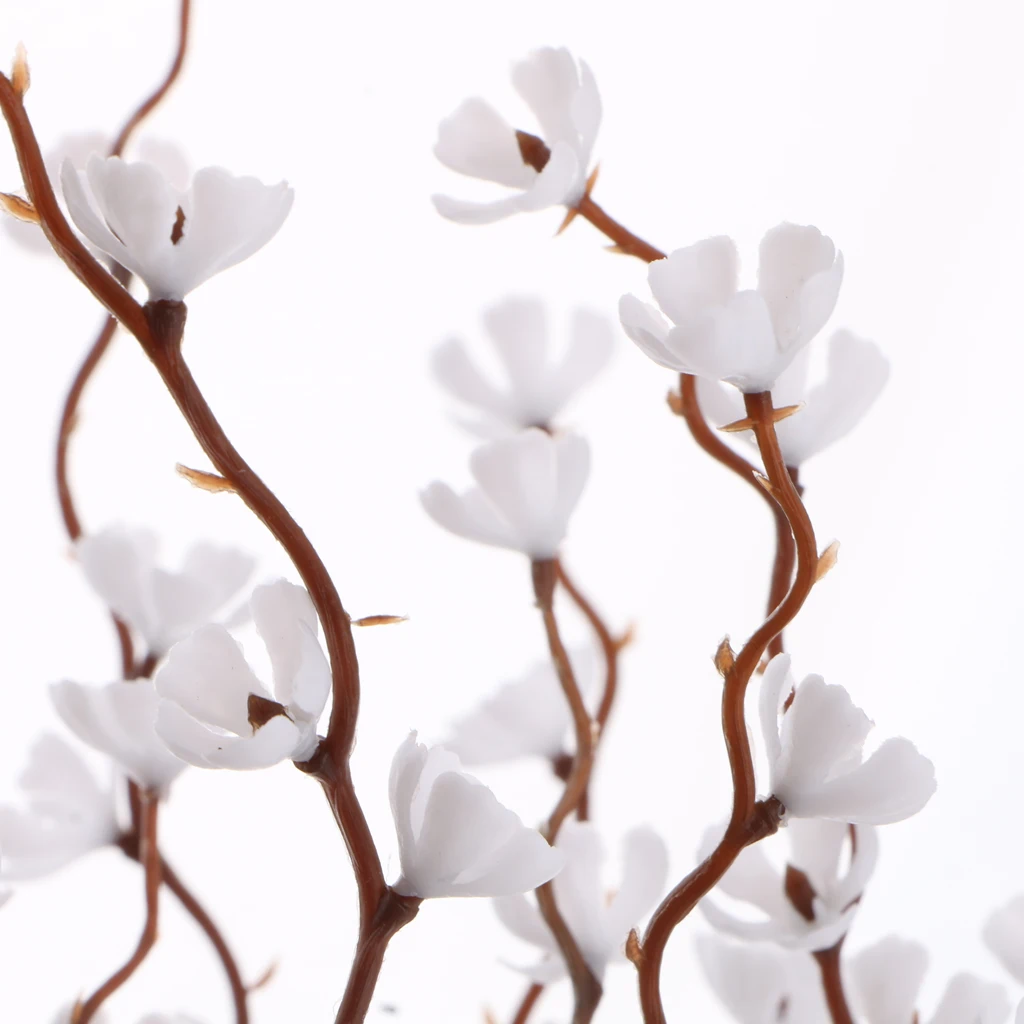 37cm Artificial Flower Spring Plum Blossom Branch Flower Bouquets Flower Bud for Wedding Party Decor Home Room Ornament