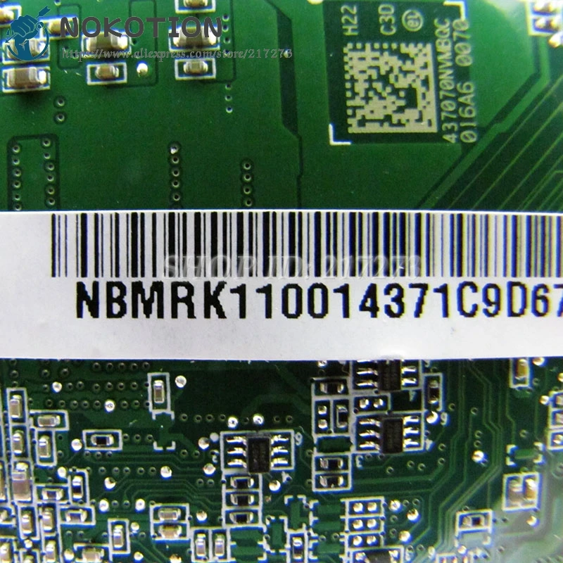 Материнская плата NOKOTION NBMRK11001 NB.MRK11.001 для ноутбука Acer aspire ES1 111 DA0ZHKMB6C0 SR1YJ N2840 CPU DDR3L