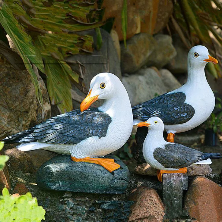 

Outdoor Gardening Simulation Animal Birds Ornaments Resin Seagull Crafts Villa Park Figurines Decoration Courtyard Furnishings