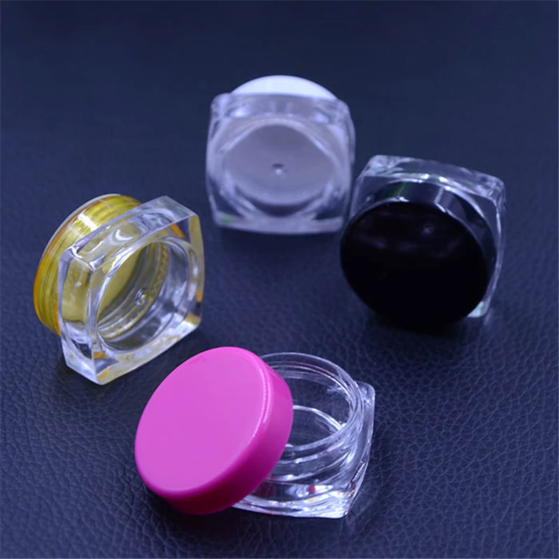 

1pc/lot Free Jar High Quality, Empty, colorful, 5 Gram plastic Pot Jars, Cosmetic Containers, With Lids