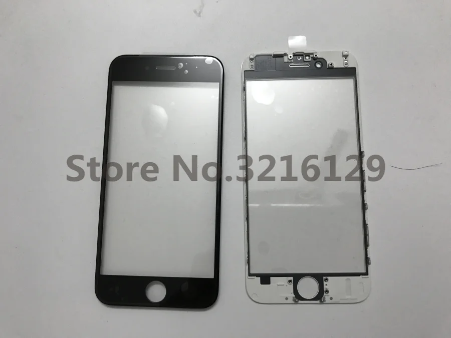 50 шт холодное прессование Переднее стекло+ рамка+ oca для iPhone 6 6s 7 plus внешнее стекло с рамкой с oca lcd запасная часть лучшее качество