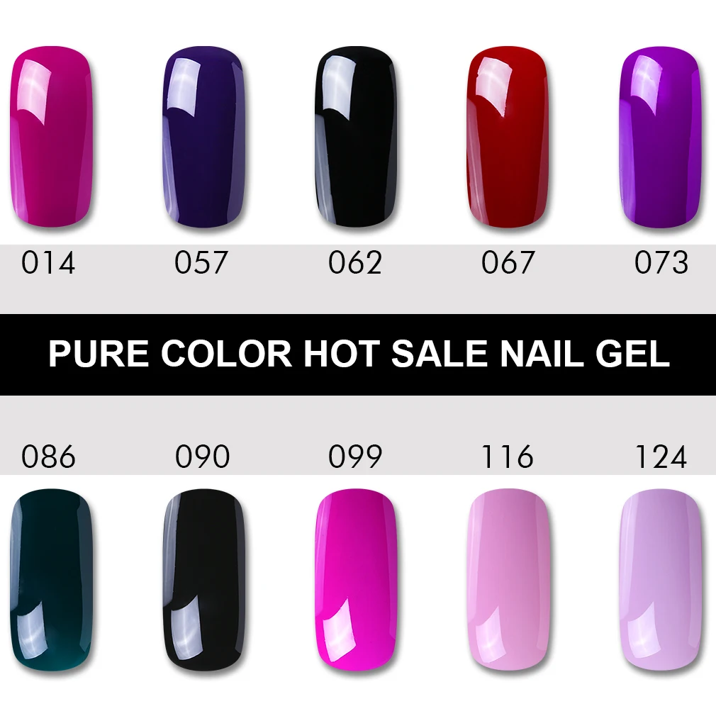 

HNM 8ml Pure Color Nail Polish Hybrid Varnish UV LED Lamp Nail Polishes Gelpolish Primer Stamping Nagellak Lucky Lacquer Glue