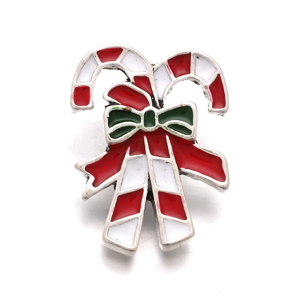 

10pcs/lot Snap Button Jewelry DIY 18mm Christmas Candy Farther Christmas Snap Button Fit Charm Leather Snap Fashion Bracelet