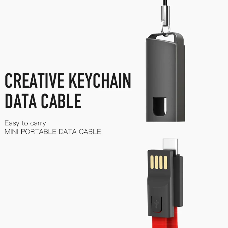 Sovawin брелок с микро-usb кабель Быстрая зарядка портативный короткий кабель передачи данных type C для Xiaomi Redmi 4x Note 4 для samsung Note 9 S9