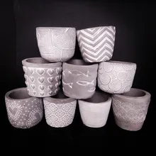 Varios pequeños moldes de silicona hechos a mano para macetas de cemento, Cuadrado redondo, estilo de piedra, jardinería, molde de maceta de hormigón
