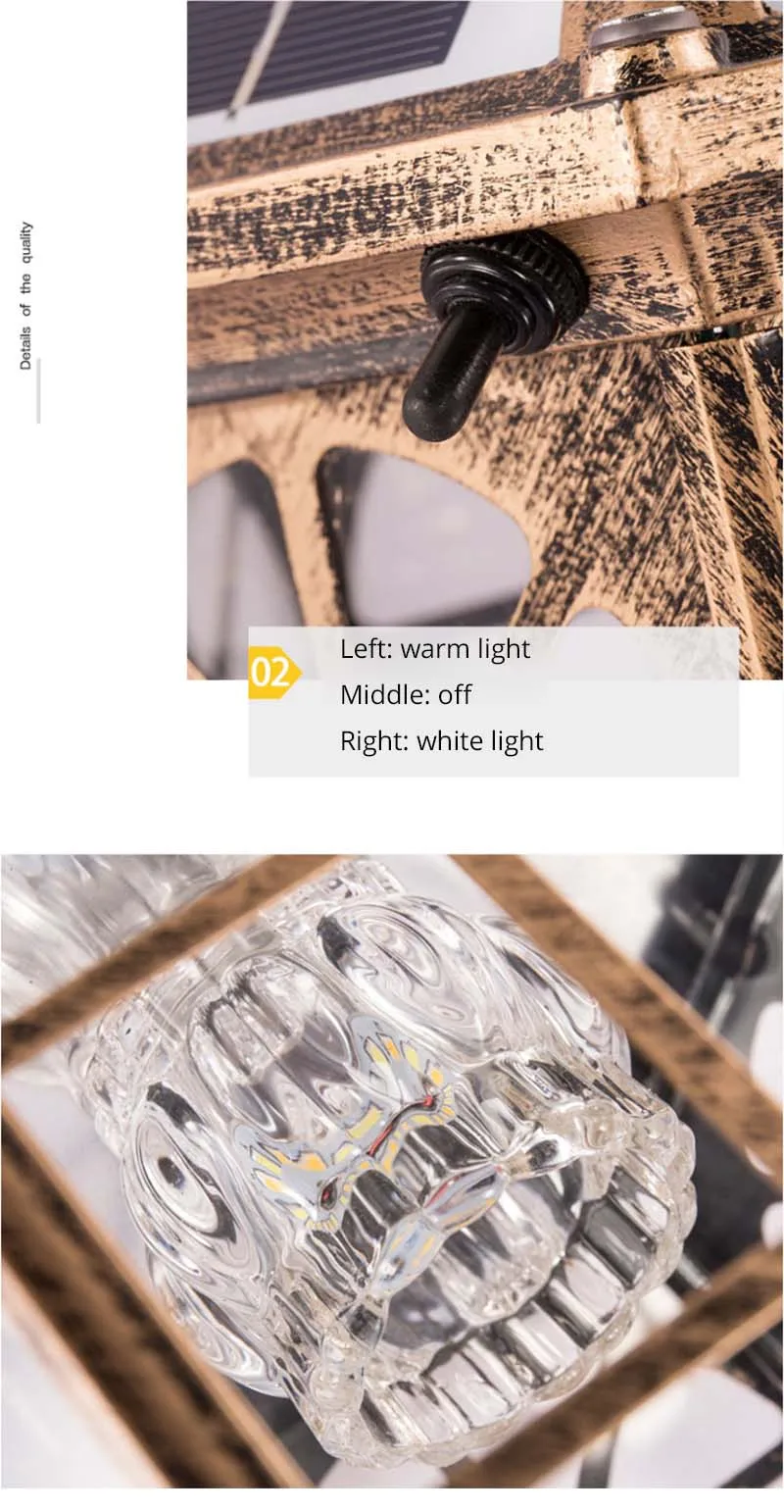 Solar à Prova Lâmpada de Iluminação Arandela para Rua Led ao ar Retro Vidro Livre Dwaterproof Água Parede Casa Varanda Portão 220v 110v 9 Luminárias de parede externas