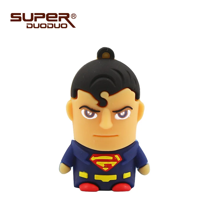 Флеш-накопитель из натуральной кожи, 4G, 8G, 16, 32G, USB 2,0, USB флеш-накопитель, флешка, флешка, мультяшный персонаж, Супермен, Бэтмен, USB накопитель - Цвет: M5-Superman