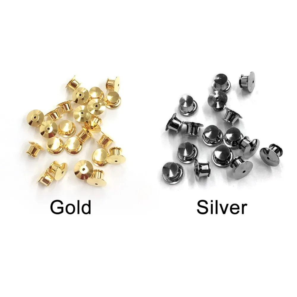 

30 Pcs Fastener Name Tags Locking Flat Book Pin Keeper Back No Tool Hat Bag Metal With Box Badge Emblem Vest Spring Loaded