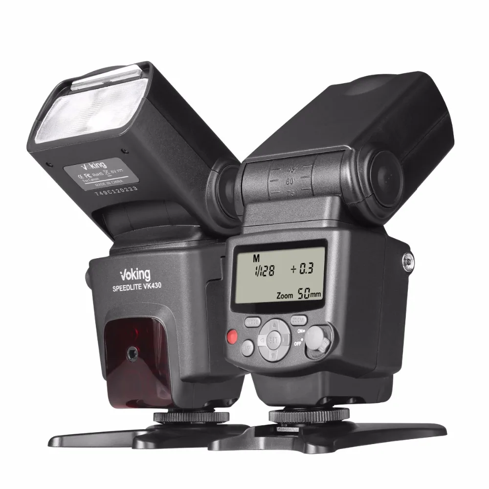 Kaufen Voking VK430 E TTL LCD Display Speedlite Schuh Montieren Flash für Canon Eos Digitale DSLR Kamera mit Standard Heißer Schuh Stand + GESCHENK