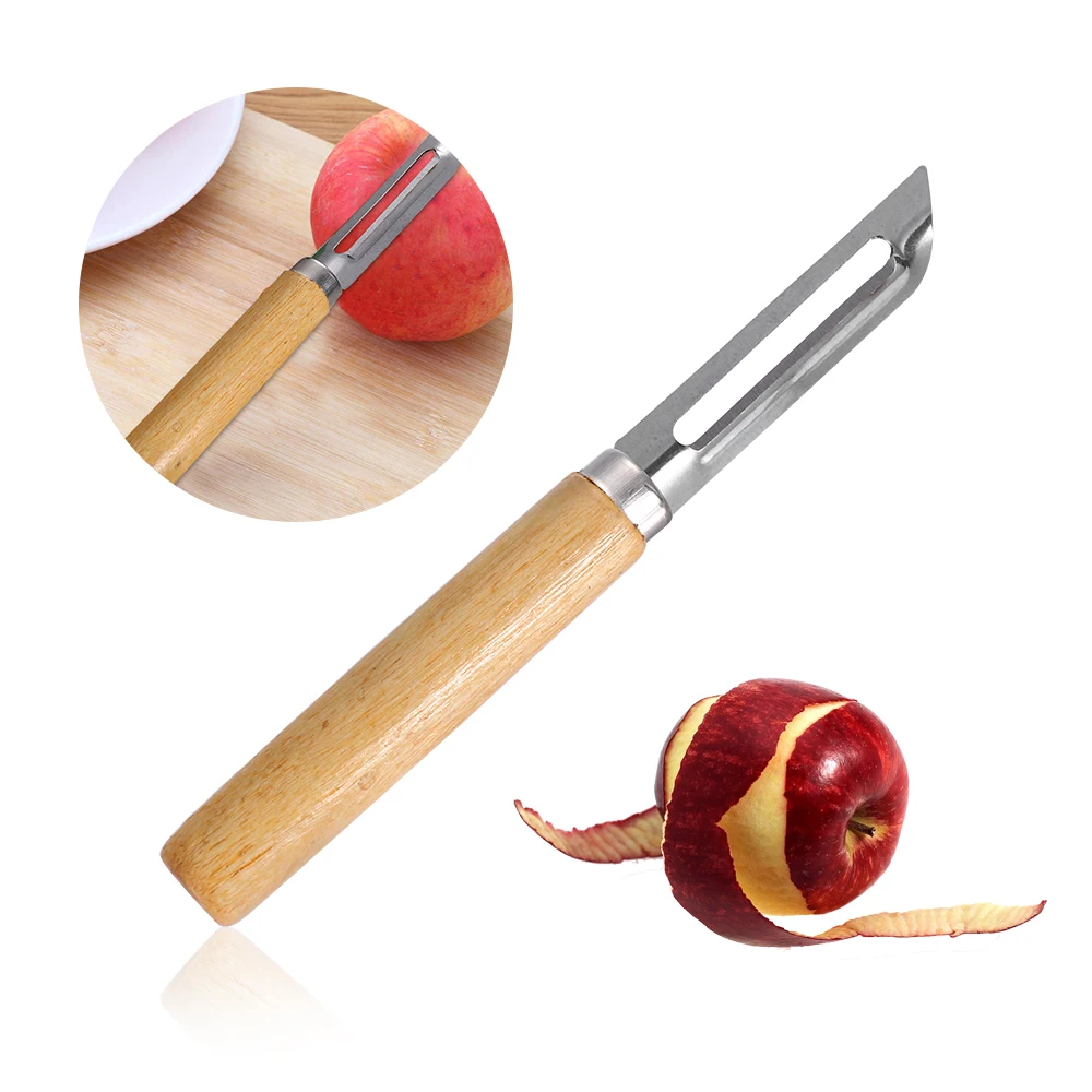 

1/3PCS Manual Peeler Slicing Machine Peeler Apple Vegetable Fruit Kitchen Tools Cutter Wooden Handle Potato Stripping Knife