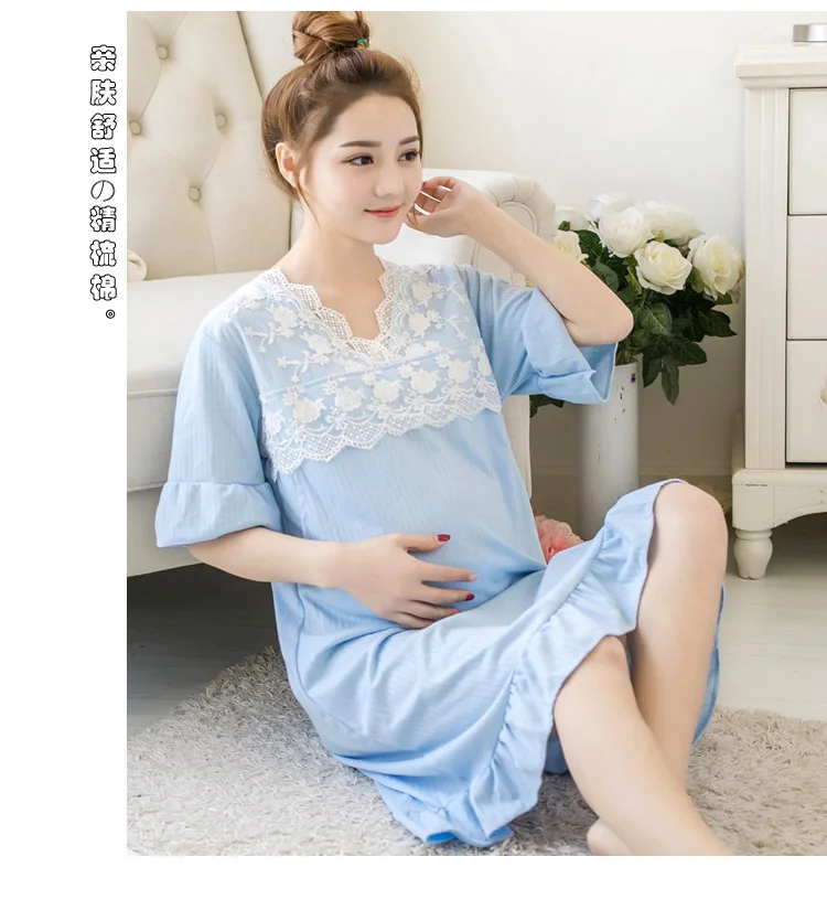 Big Size Maternity Nursing Nightdress Summer for Pregnant Women dress Pregnancy Pajamas Breast Feeding Nightgown Dress