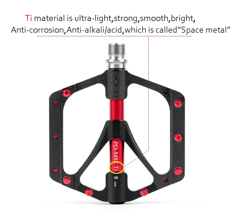 Дизайн 6 подшипников Ti ось велосипедные педали противоскользящие сверхлегкие ЧПУ MTB горный велосипед педали герметичный Подшипник педали запчасти велосипедов