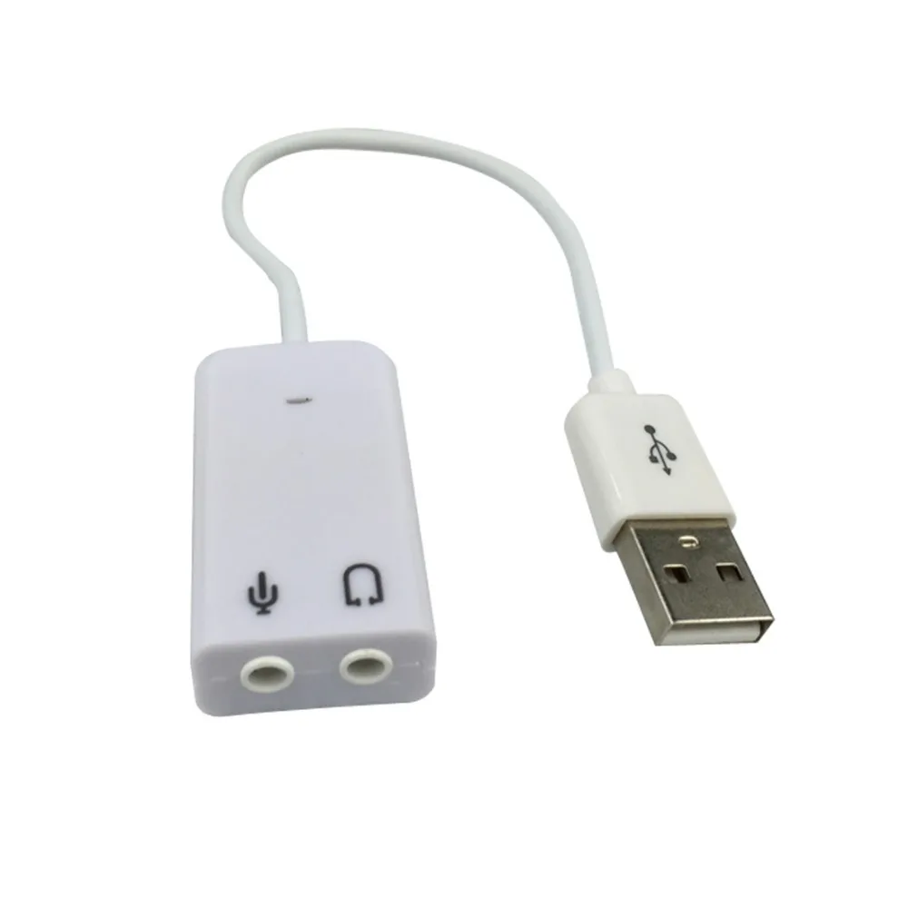 Лидер продаж белый разъем для микрофона 3 5 мм наушников к USB 2 0 звуковая карта 7 1