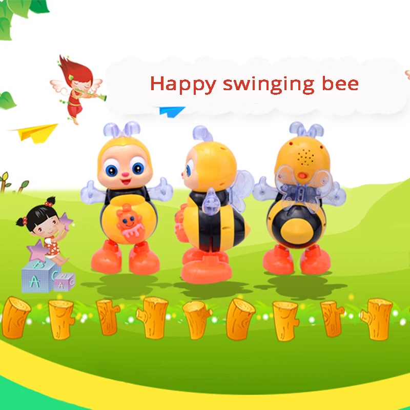Electric Dancing Singing Swing Bee Colorful Lights Musical Toys Mobile Musical Toys For Children Baby Toy Phone Children