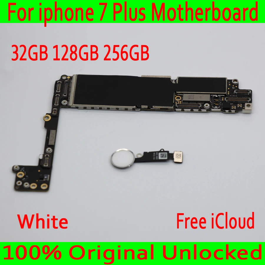 

White 100% Original unlocked for iphone 7 Plus Motherboard with Touch ID+Free iCloud for iphone 7 Plus 7P Mainboard Good Tested
