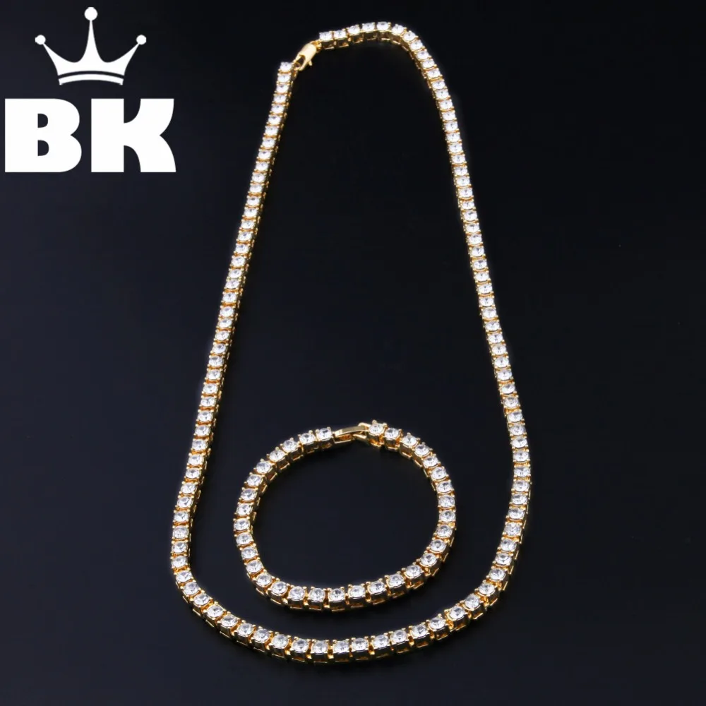 Comprar 1 Fila de 5mm conjunto de collar y pulsera de tenis helado rojo, negro, azul diamantes de imitación oro plateado 8 pulgadas 18 20 22 24 26 30 36 pulgadas