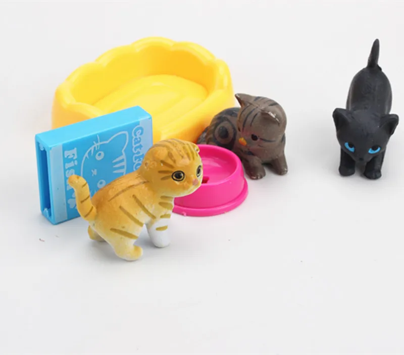 Ролевые игры кошка фигурка игрушки милашки кошачий магазин забота кошка модель продукты игрушки Детский подарок