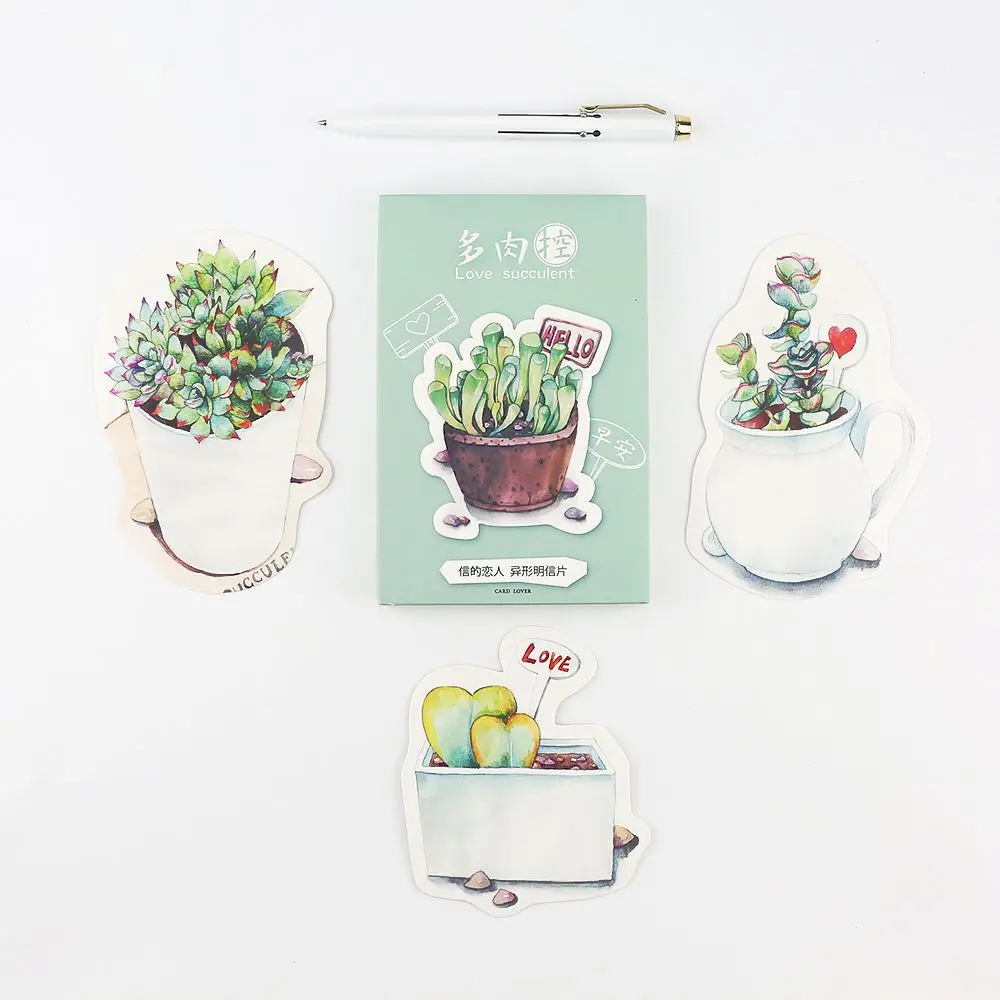 

3 set/1 lot irregular Fleshiness Greeting Card Postcards Birthday Bussiness Gift Card Set Message Card