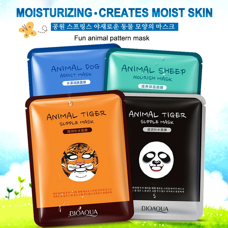 Маска для лица BIOAQUA Tiger Panda Sheep Dog глубокое увлажнение контроль жирности кожи