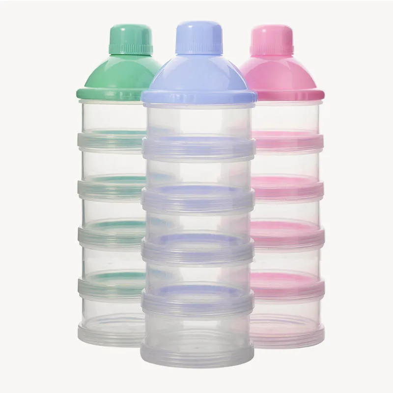 

5 Cells Grid Milk Powder Dispenser Baby Accessories Plastic Food Container Infant Feeding Storage Box Removable Portable 1 PC